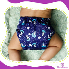 Reusable Baby Cloth Diaper with Adjustable Snap Buttons and Insert (Set of 1)