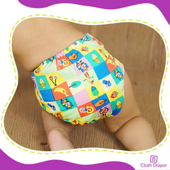 Reusable Baby Cloth Diaper with Adjustable Snap Buttons and Insert (Set of 1)