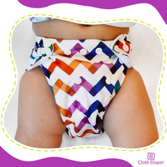 Reusable Baby Cloth Diaper with Adjustable Snap Buttons and Insert (Set of 1)