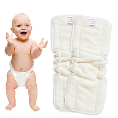 Bembika 5 Layer Bamboo Terry Inserts with Gussets Liners Natures Cloth Diaper Liner, Wetfree Reusable Washable Cotton Diaper Nappy Inserts for Baby Cloth Diapers (Set of 2)