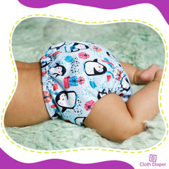 Reusable Baby Cloth Diaper with Adjustable Snap Buttons and Insert (Set of 1)