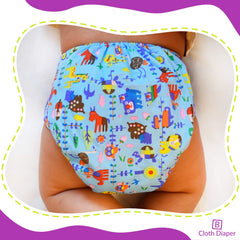 Reusable Baby Cloth Diaper with Adjustable Snap Buttons and Insert (Set of 1)