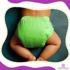 Reusable Baby Cloth Diaper with Adjustable Snap Buttons and Insert (1 Diaper & 2 Pcs Insert)