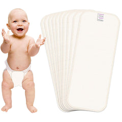 Bembika Cloth Diaper for Inserts, Natures Cloth Diaper Liner, Reusable Washable Cotton Diaper Nappy Inserts for Baby Cloth Diapers (Set of 10) (Bemboo Terry- 4 Layer)