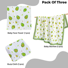 Baby Swaddle Blanket and Burp Cloth for Infants (Green)