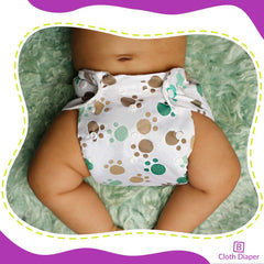 Reusable Baby Cloth Diaper with Adjustable Snap Buttons and Insert (Set of 1)
