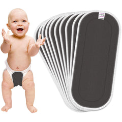 Bembika Cloth Daiper for Inserts Natures Cloth Diaper Liner, Wetfree Reusable Washable Cotton Diaper Nappy Inserts for Baby Cloth Diapers (Set of 10) (Bemboo Charcoal-5 Layer)