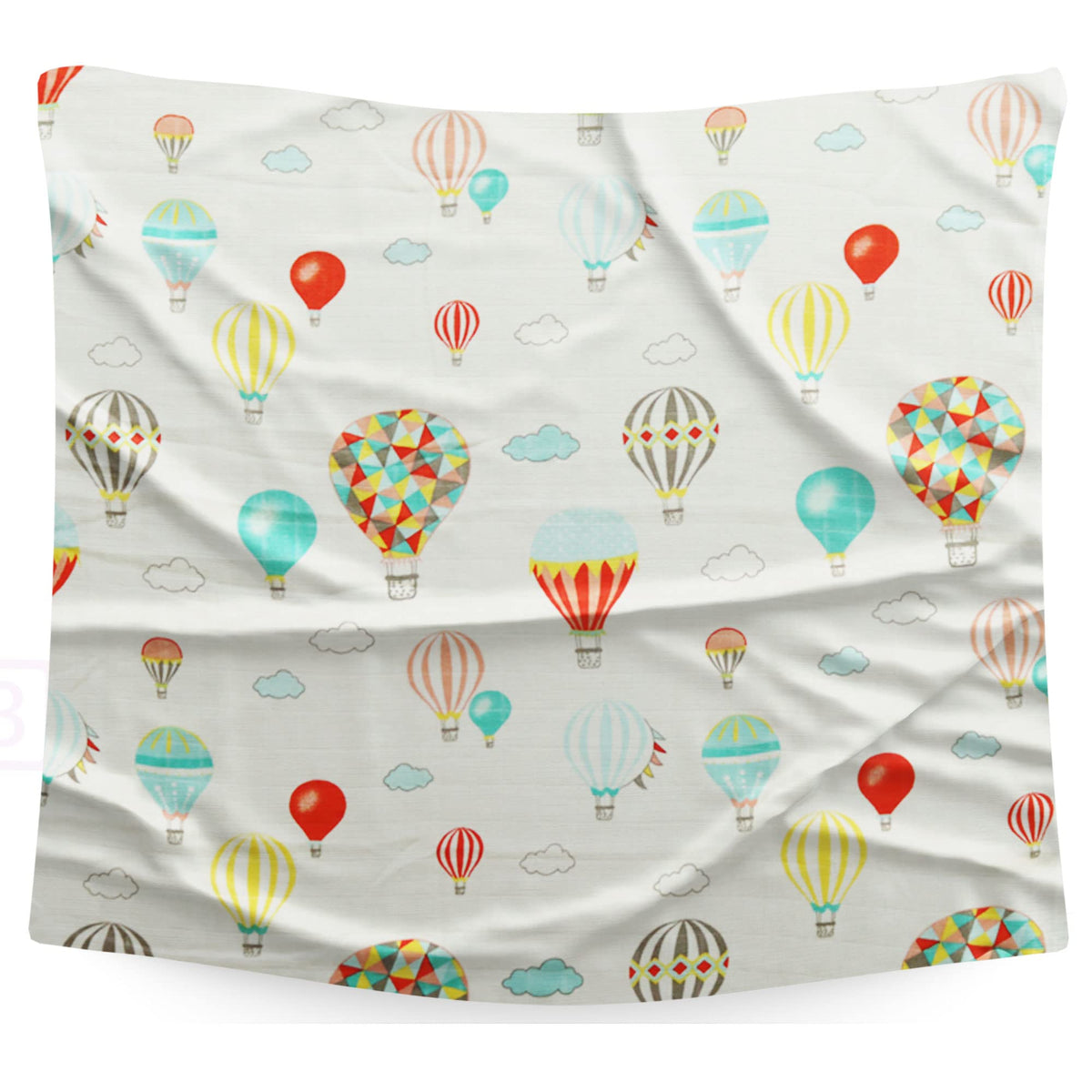 Muslin Baby Burp Cloths 60 X 60cm Blanket for Newborn (New Hot Air Balloon Design 60*60cm)
