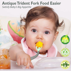 Baby Spoon and fork Set for Baby Feeding (Skyblue)