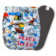 Reusable Baby Cloth Diaper with Adjustable Snap Buttons and Insert (Set of 1)