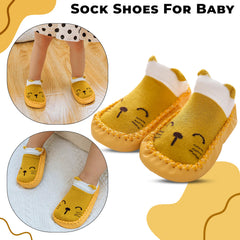 Soft and Stretchy Cotton Sock Shoes for Baby (Turmeric)