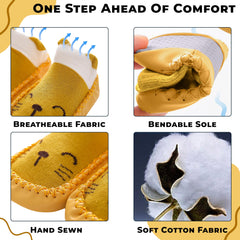 Soft and Stretchy Cotton Sock Shoes for Baby (Turmeric)