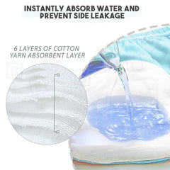 Waterproof Breathable Cotton Potty Training Pants for Babies (Blue Giraffe)