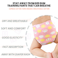 Waterproof Breathable Cotton Potty Training Pants for Babies (Pink Cloud)