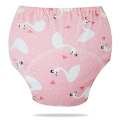 Waterproof Breathable Cotton Potty Training Pants for Babies (Pink Swan)