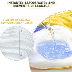 Waterproof Breathable Cotton Potty Training Pants for Babies (Yellow Grey Animal)