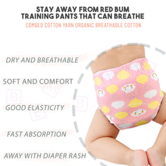 Waterproof Breathable Cotton Potty Training Pants for Babies (Set of 3)