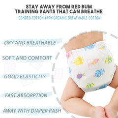 Waterproof Breathable Cotton Potty Training Pants for Babies (Set of 3)