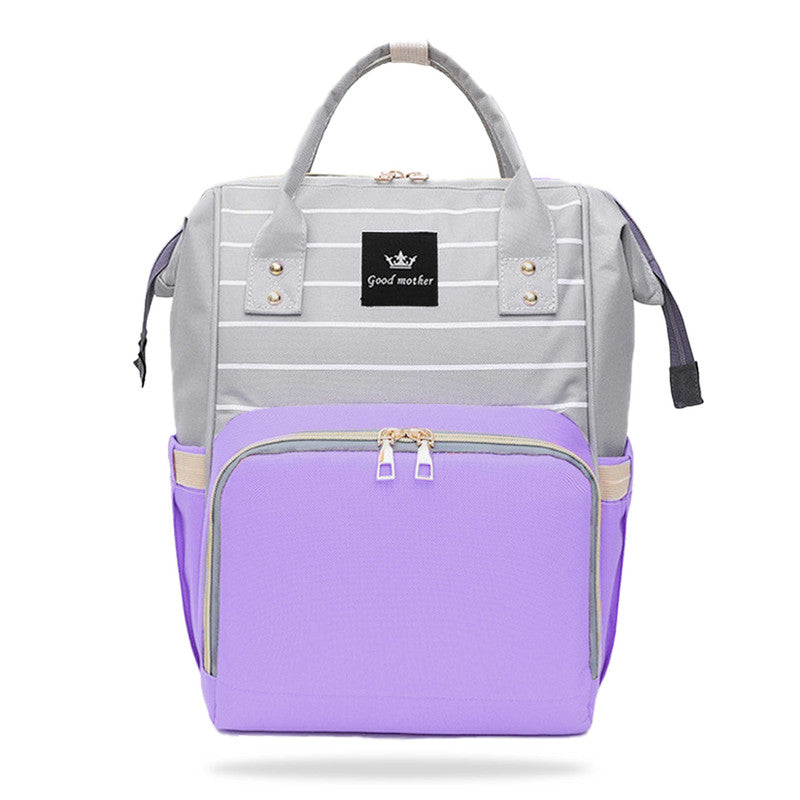 Easy to Carry Diaper Bag for Mother (Horizontal Lining Purple)