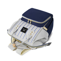 Easy to Carry Diaper Bag for Mother (Vertical Lining Blue)