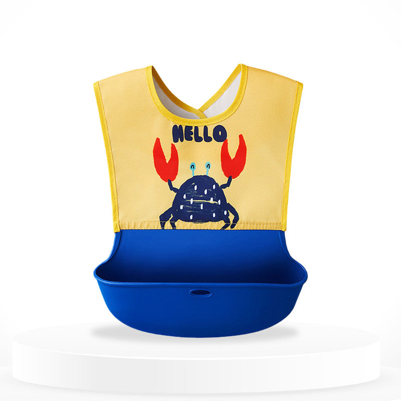 Adjustable Feeding Bib Apron for Baby Feeding (Yellow)