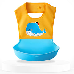 Adjustable Feeding Bib Apron for Baby Feeding (Whale Yellow)