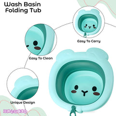 Multipurpose Baby Essential Wash Basin for Baby (Lion Green)