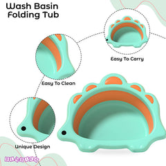 Multipurpose Baby Essential Wash Basin for Baby (Dino Sea Green)