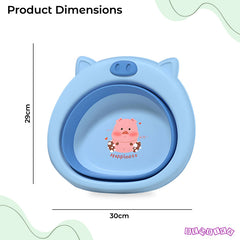 Multipurpose Baby Essential Wash Basin for Baby (Piggy Sky Blue)
