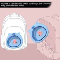 Multipurpose Baby Essential Wash Basin for Baby (Piggy Sky Blue)