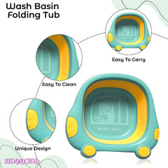Multipurpose Baby Essential Wash Basin for Baby (Car Sky Blue)