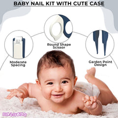 Baby Nail Cutter Grooming Kit for New Born Kids (Blue)