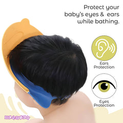 Soft Bathing Baby Shower Cap for Eye Protection and Hair Wash (Blue)