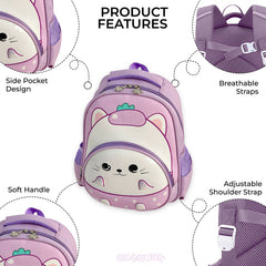 Kindergarten Cute Cartoon Kids School Bag for Boys and Girls (Lavender)