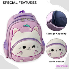 Kindergarten Cute Cartoon Kids School Bag for Boys and Girls (Lavender)