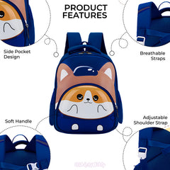 Kindergarten Cute Cartoon Kids School Bag for Boys and Girls (Blue)