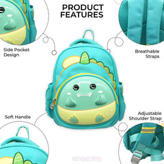 Kindergarten Cute Cartoon Kids School Bag for Boys and Girls (Green)