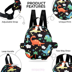 Kindergarten Cute Cartoon Kids School Bag for Boys and Girls (Black)
