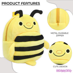 Kindergarten Cute Cartoon Kids School Bag for Boys and Girls (Fabric Bee Yellow)