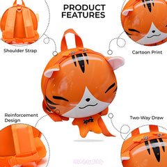 Kindergarten Cute Cartoon Kids School Bag for Boys and Girls (Eggshell Cute Kitty- 3D)
