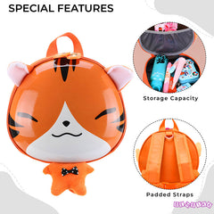 Kindergarten Cute Cartoon Kids School Bag for Boys and Girls (Eggshell Cute Kitty- 3D)