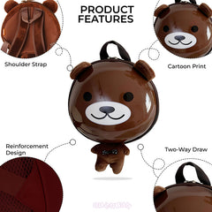 Kindergarten Cute Cartoon Kids School Bag for Boys and Girls (Brown)