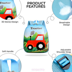 Kindergarten Cute Cartoon Kids School Bag for Boys and Girls (Car Print - 3D)