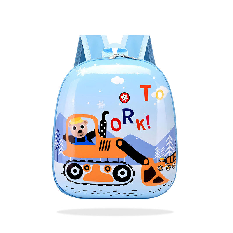 Kindergarten Cute Cartoon Kids School Bag for Boys and Girls (forklift Print - 3D)
