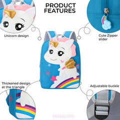 Kindergarten Cute Cartoon Kids School Bag for Boys and Girls (Blue)