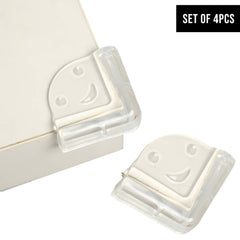 PVC L Shaped Smiley Baby Safety Corner Guards for Furniture Edges (4 Pcs)