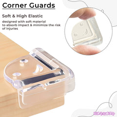 PVC L Shaped Smiley Baby Safety Corner Guards for Furniture Edges (4 Pcs)