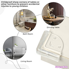 PVC L Shaped Smiley Baby Safety Corner Guards for Furniture Edges (4 Pcs)