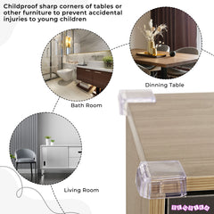 Baby Safety Corner Guards Furniture Edges (PVC L Square Shaped 8 Pcs)