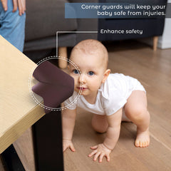 Baby Safety Corner Guards Furniture Edges (Foam L Shaped Brown 20Pcs)
